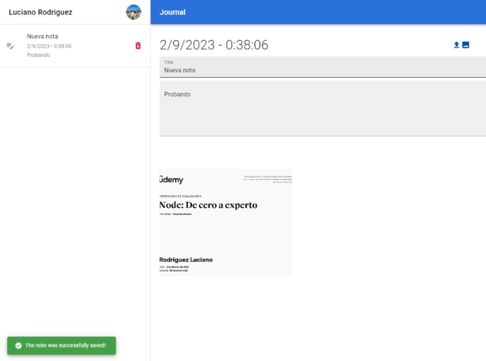 Image of Journal App